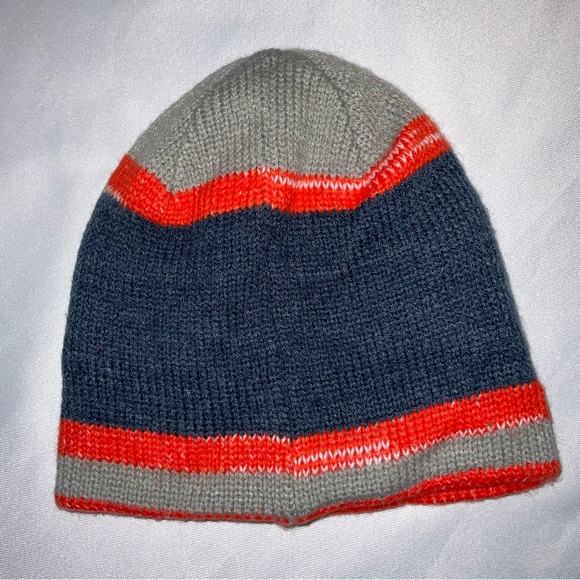 BabyGap Boys XS/S 12/24 Mo. Reversible Winter Beanie Hat Grey/Orange Knit Toque - Picture 2 of 8
